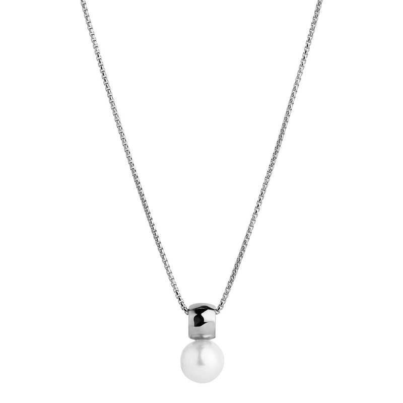 Idyll Silver Pearl Necklace (45cm+ext)