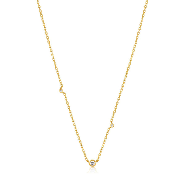 Ania Haie 14ct Gold Triple Natural Diamond Necklace