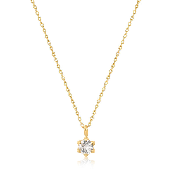 Ania Haie 14ct Gold White Sapphire Pendant Necklace