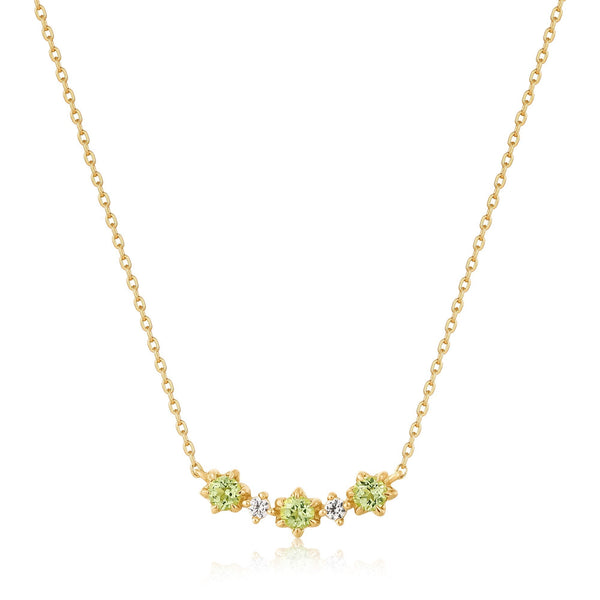 Ania Haie 14ct Gold Peridot and White Sapphire Necklace