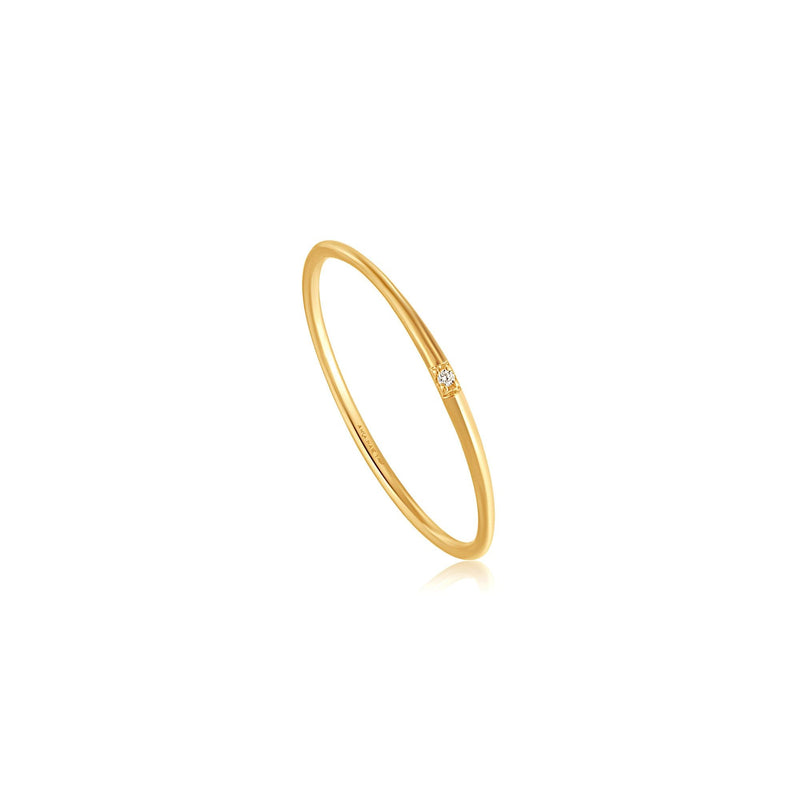 Ania Haie 14ct Gold Fine Band Natural Diamond Ring