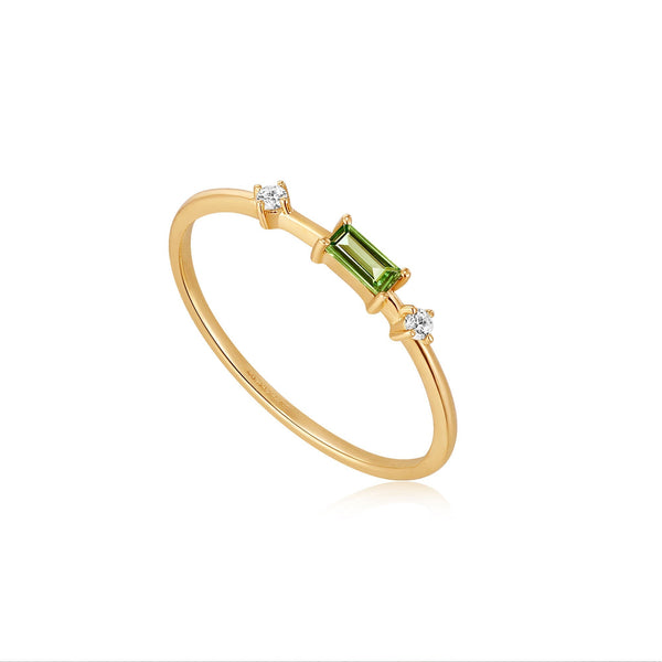 Ania Haie 14ct Gold Tourmaline and White Sapphire Ring