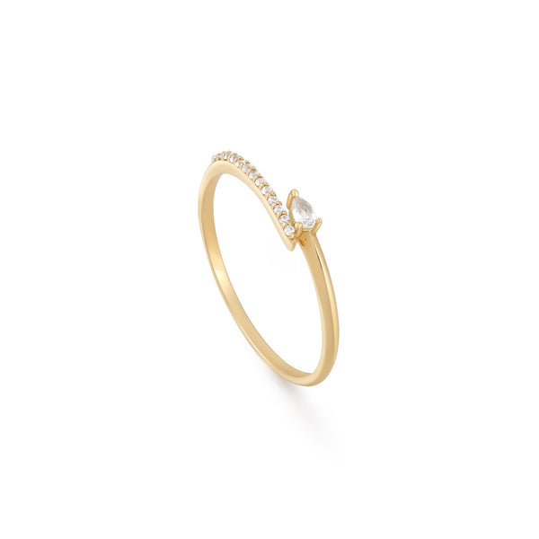 Ania Haie 14ct Gold White Sapphire Wrap Ring