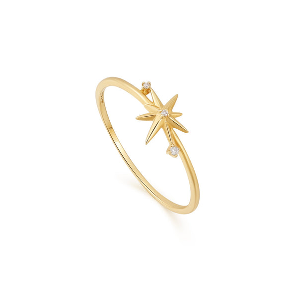 Ania Haie 14ct Gold Star Diamond Ring