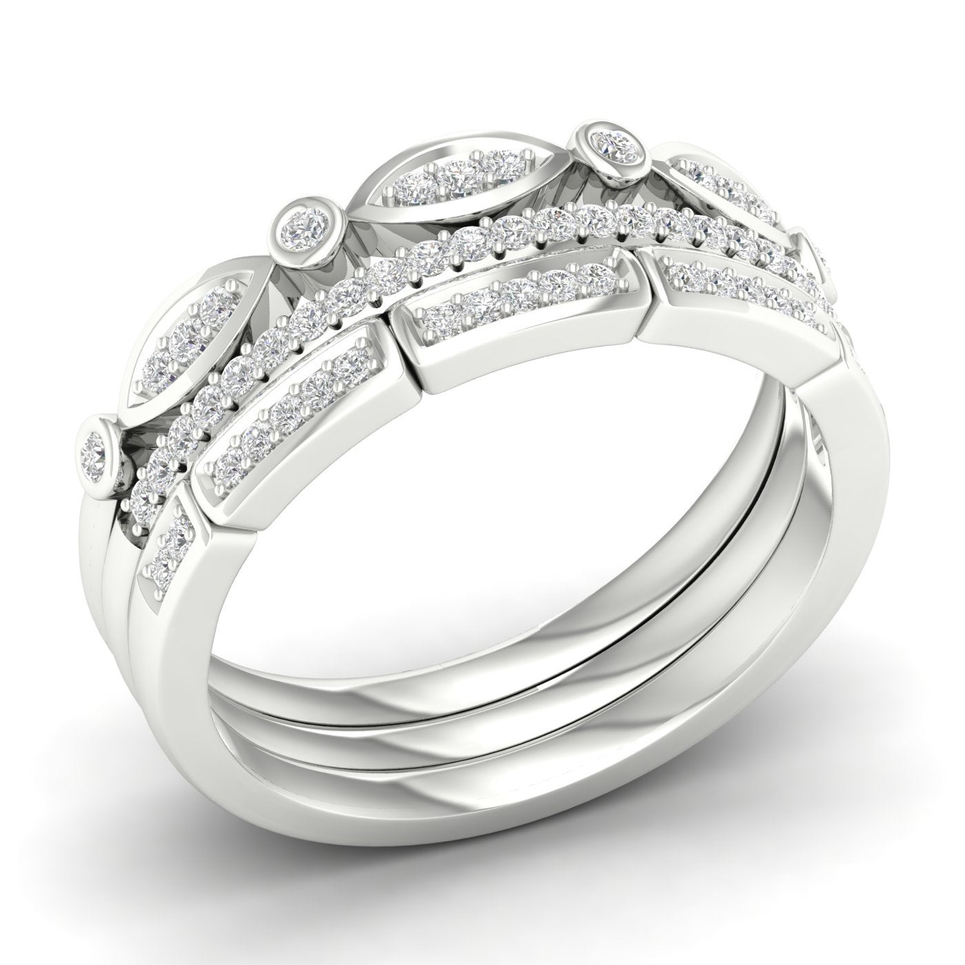 9Ct White Gold 0.25Ct Diamond Ring Set