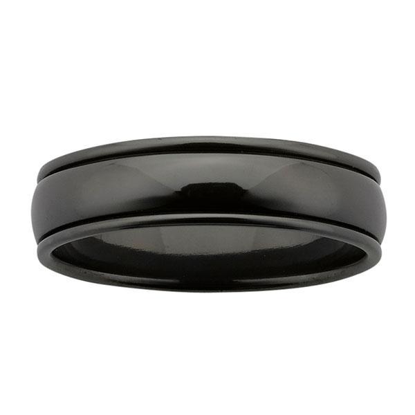 Ziro Polished Black Zirconium Ring