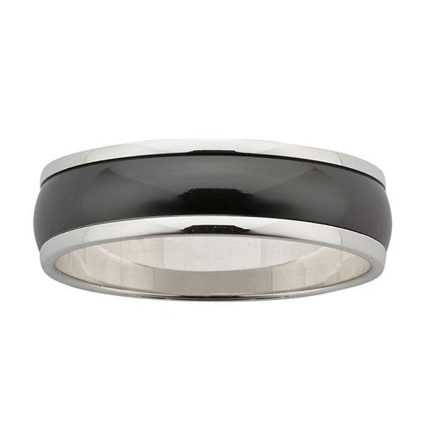 Ziro Sterling Silver & Black Zirconium Ring