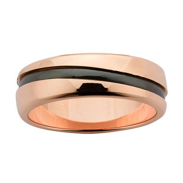 Ziro Red Gold with Black Zirconium Ring