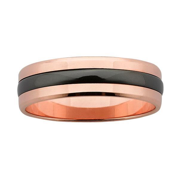 Ziro Red Gold with Black Zirconium Ring