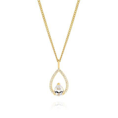 9ct Yellow Gold Cubic Zirconia Halo Pendant